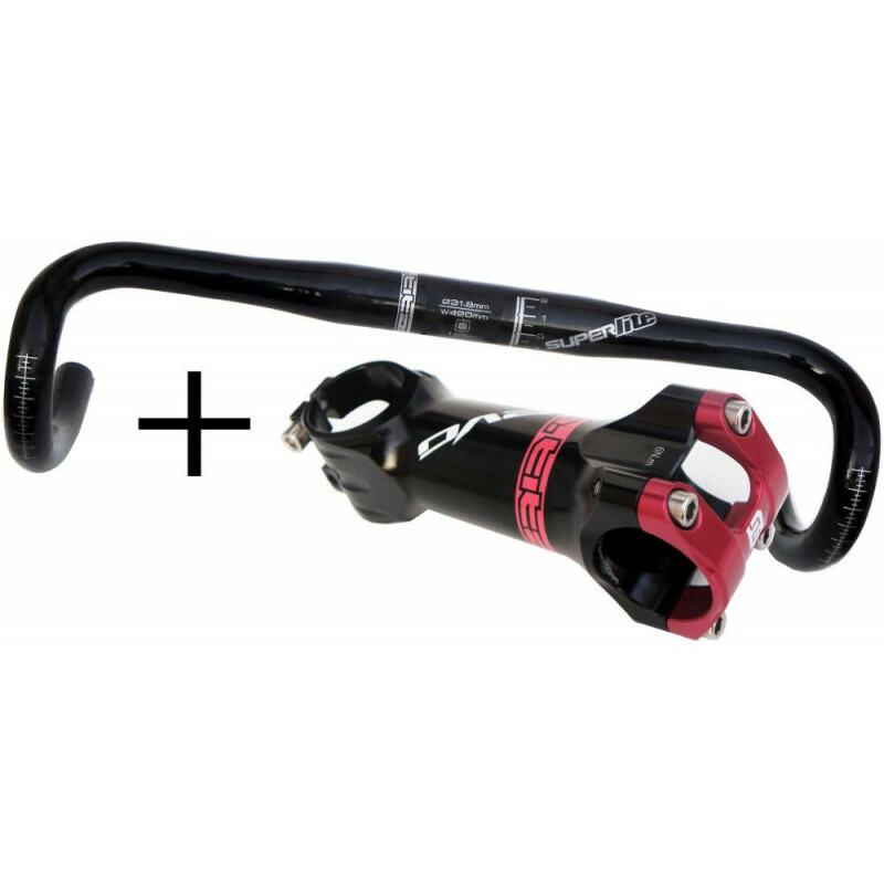 Cintre TITAN Super Lite 420mm noir et Potence TITAN Evo 100mm de route