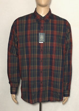 Arrow 1851 Men Shirt Plaid Long Sleeve Red Green XL/TG NWT