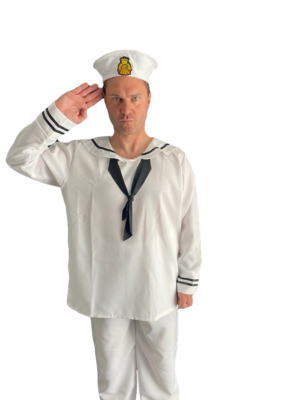 I LOVE FANCY DRESS Kapitän Hut – Weißer Satin-Matrosenhut Mit Emblem, Einheitsgröße Für Kostüme