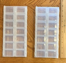 2 Plastic Small Craft Items Organizer Boxes- 20 Compartments-Open 7  a Time