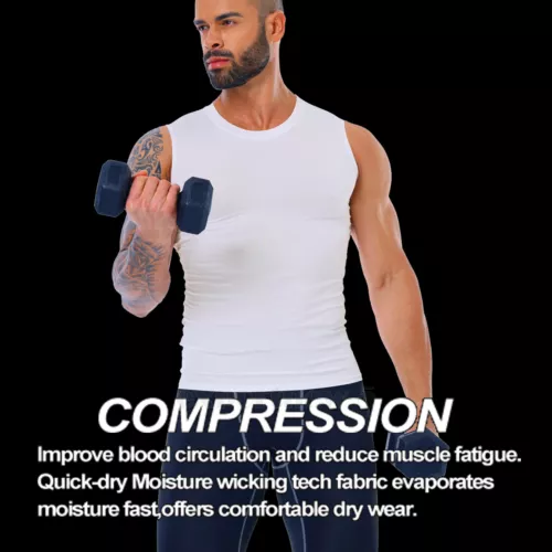 Gilet dimagranti uomo sport abbigliamento attivo top shapewear camicia compressione body shaper - Foto 9 di 36