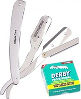 Professional Barber Straight Edge Razor Safety With 100 Derby Blades Salon on sale Professional Barber Straight Edge Razor Safety With 100 Derby Blades Salon on sale