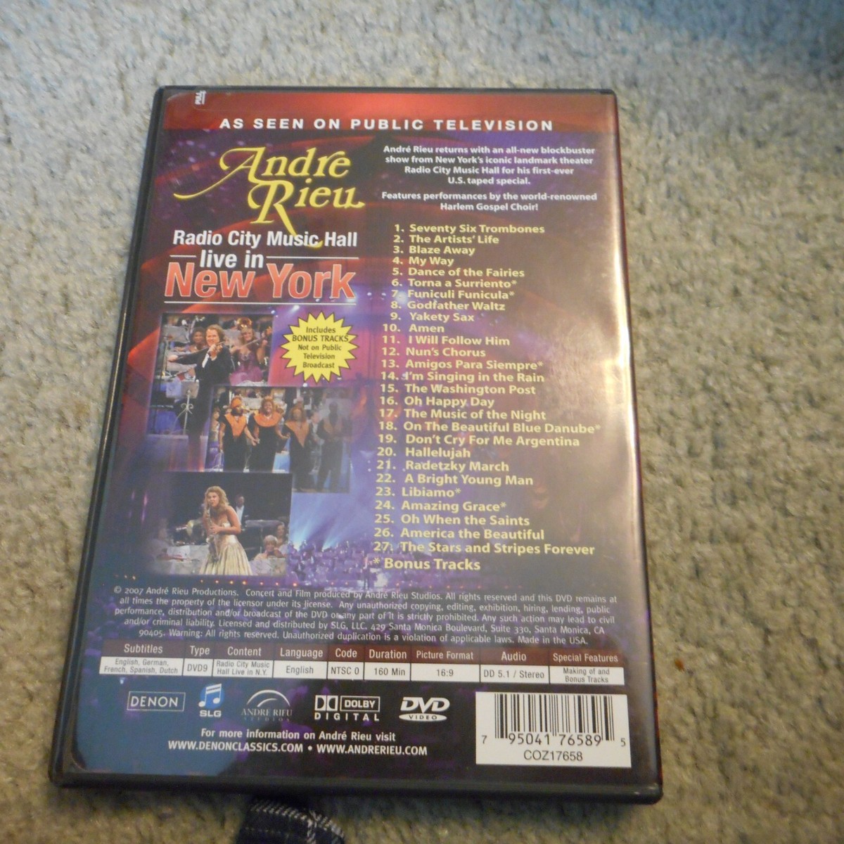 Andre Rieu: Radio City Hall Live in New York (DVD) Andre Rieu