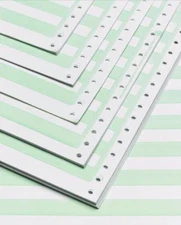 Alliance Continuous Paper 14-7/8x11" 1/2"Green Bar 1 Pt 20lb 2700/Ctn 50Ctns/PLT