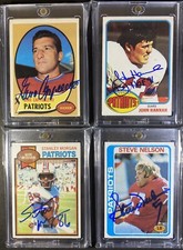 New England Patriots 4 Card Auto Lot Gino Cappelletti John Hannah Stanley Morgan