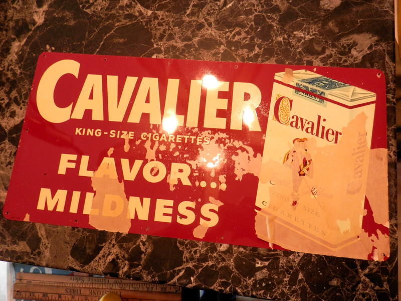 Original NOS 1950's Cavalier King-Size Cigarette Sign Country Store~20"X10"