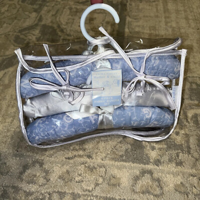 Laura Ashley Mother & Child Infant Clothes Hangers blue white set three fabric