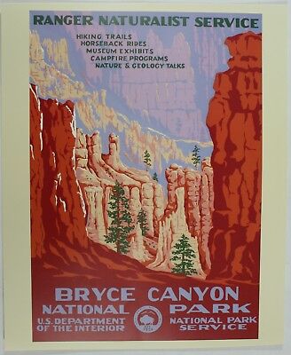 Bryce Canyon National Park Service Vintage Federal Art Wpa Style Travel Poster Ebay