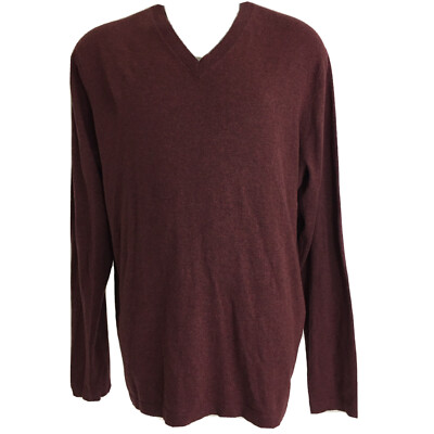 Eddie Bauer Mens V Neck Burgundy Cotton Merino Sweater size TXL NWT 410019570317 | eBay