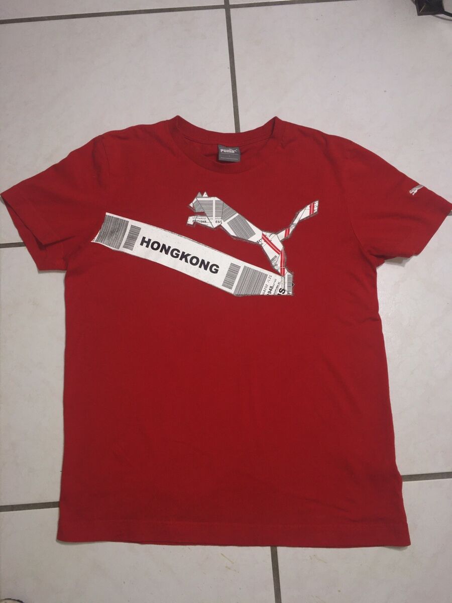 Rare Puma Double Sided Bar Code Puma Graphic Hong Kong T Rare Puma Double Sided Bar Code Puma Graphic Hong Kong T