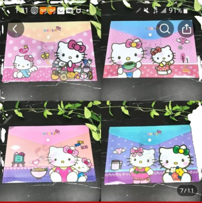 Hello Kitty 4pcs Document file Set - A4 Size, Durable PVC, Cartoon Anime Design