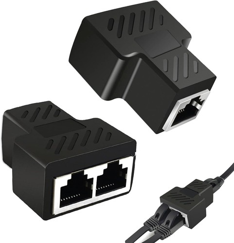2x RJ45 Y network LAN splitter adapter 1 to 2 splitter Cat7 Ethernet cable de - Picture 2 of 6