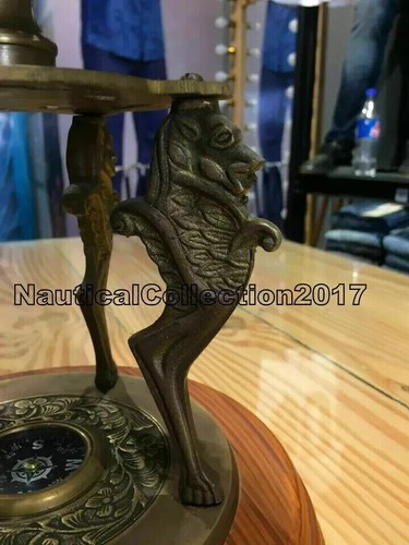 Lion Engraved Brass Armillary Sphere World Globe - Decor Item 18 Inches Large - 第 2/4 張圖片