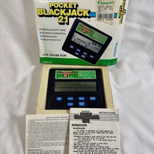Radica Pocket Blackjack 21 Handheld Electronic Game 1350 In Box TESTED WORKS