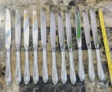 SET OF 11 VINERS SHEFFIELD ENGLAND SILVERPLATE VS 13 MODERN HOLLOW PLACE KNIVES 
