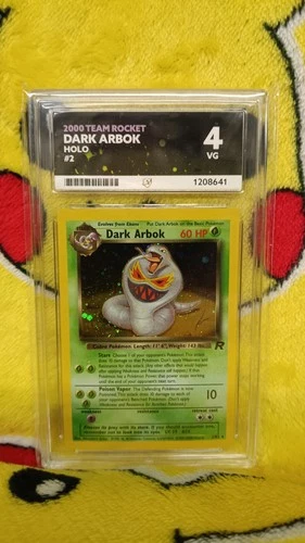Pokemon Vintage 2000 Team Rocket Dark Arbok Ace 4 VG Graded
