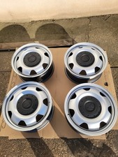 T5/T6 4 Original VW Stahlfelge 7x17 Mit 4 Original Deckel Schwarz Guter Zustand