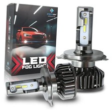 H4 LED Fog Powersports Light Bulbs 120W CSP 6000K White, Quick Installation