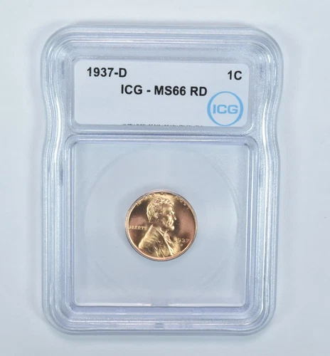1937-D Lincoln Wheat Cent MS66 RD ICG