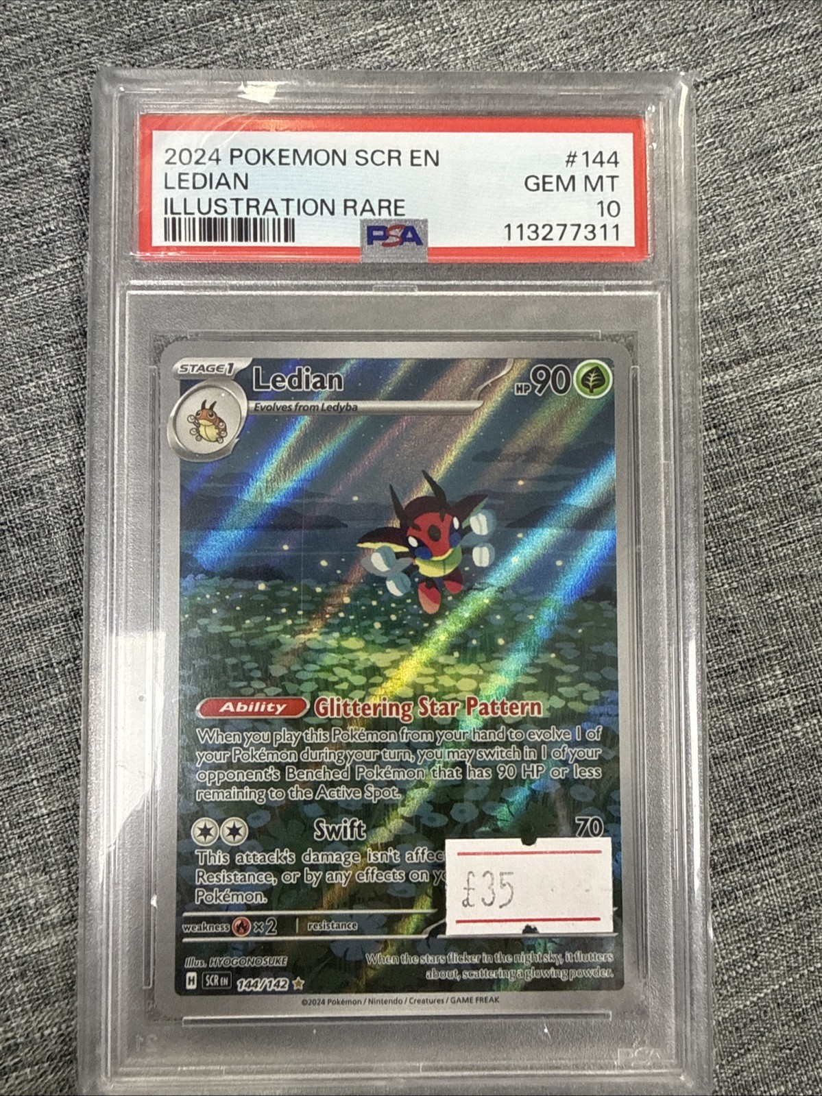 Ledian 144/142 Stellar Crown Illustration Rare PSA 10 Pokemon TCG