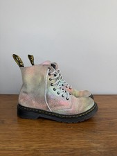 Dr. Martens Boots Girls Size 3 Metallic Silver Sparkle