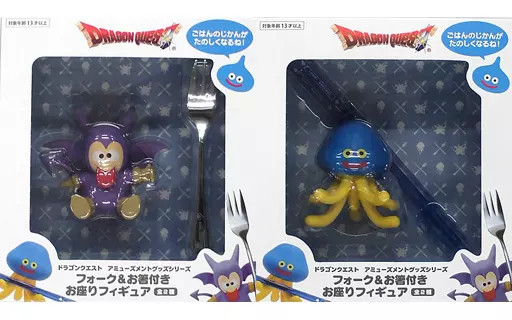 Conjunto de 2 tipos de figuras coleccionables AM figura sentada con tenedor y palillos "Dragón