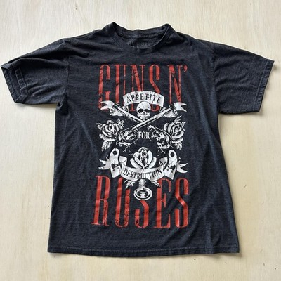 Guns N' Roses Shirt Mens Medium Gray Appetite For Destruction Tee T-Shirt Band