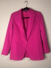 Express Bright Pink Notch Collar One Button Blazer Pockets Size XS NWOT Lined