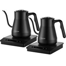 2 Pcs Electric Gooseneck Kettles Stainless Steel Variable Temp Pour Over 0.8L