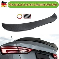 f&uuml;r AUDI A3 S3 RS3 8Y Limo 21-26 Carbon Look Spoilerlippe Heckspoiler PSM Style