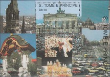 São Tomé and Príncipe S/S 200th Ann Brandenburg Gate Reunification Germany 1990 