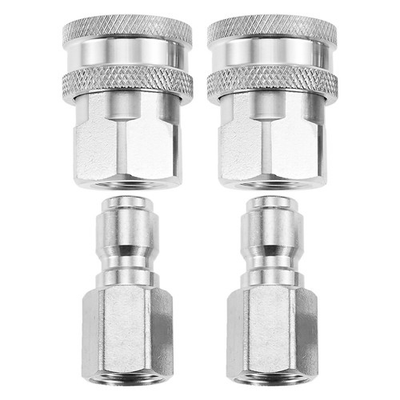 #ad 2 Sets 3 8 Inch Quick Connect Fittings Pressure Washer Adapter 5000 PSI For Hose $14.68