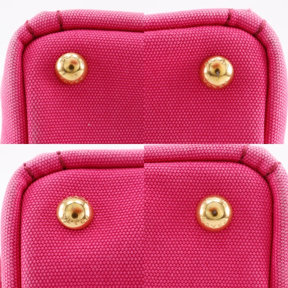 PRADA Canapa 2WAY Shoulder Tote Bag Handbag Canvas Pink Ladies I211725015 Used f thumbnail 7