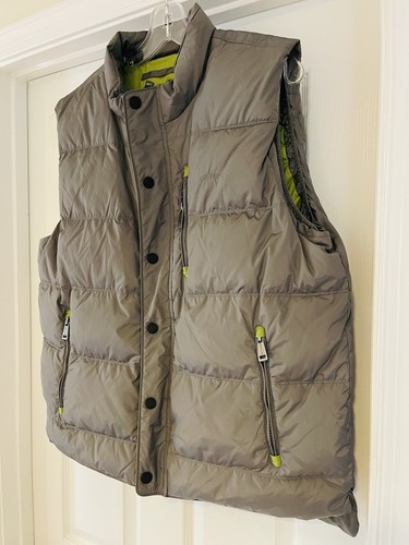 Men’s Orvis Essex Puffer Down Gray/Green Vest Size Large - Picture 2 of 11