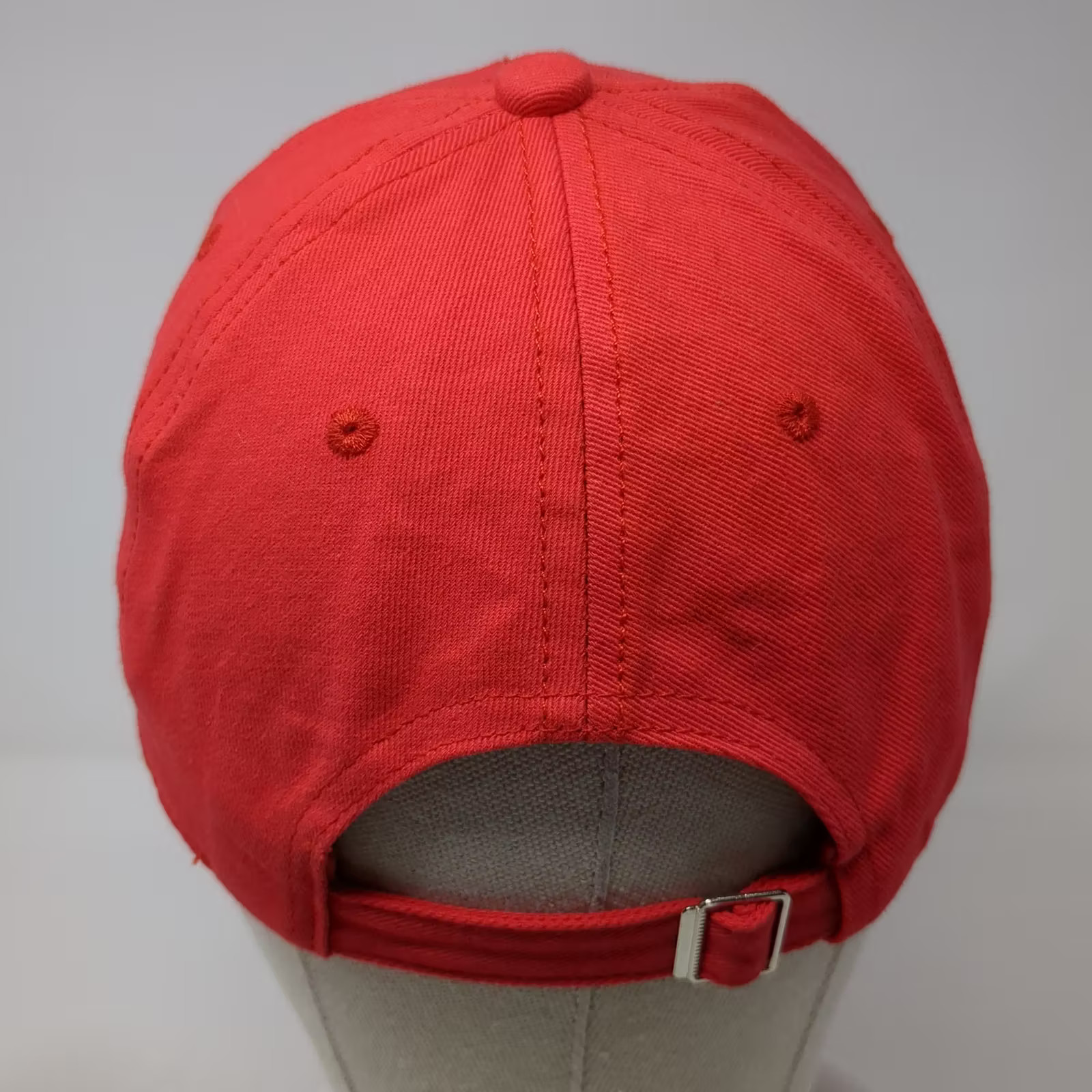 Red Baseball Cap Hat One Size Adjustable 100% Cot… - image 6