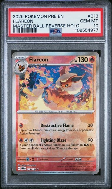 Flareon (Master Ball Holo) #013 Prismatic Evolutions PSA 10