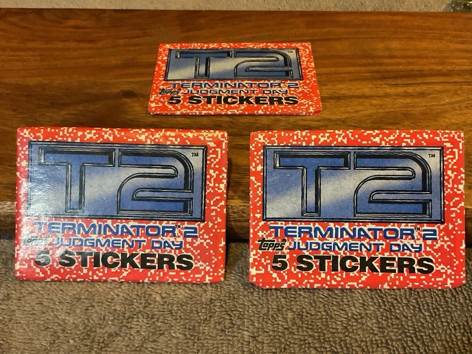 1991 Topps Terminator 2 Judgment Day Movie Stickers Sealed Wax Packs Lot Of 3 - Image 2 of 3