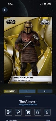 Star Wars Card Trader 2026 Smugglers Outpost W2 Gold Base The Armorer /50