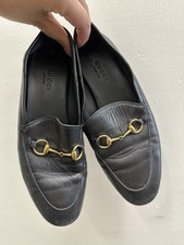 GUCCI BLACK JORDAAN HORSEBIT LOAFER SLIP ON FLATS WOMEN 35 EU 5 US AUTHENTIC
