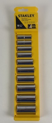 Stanley Deep Socket Set 10 pc. 3/8'' Drive SAE 10mm-19mm STMT81188