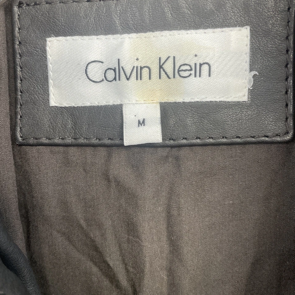 Calvin Klein Leather Jacket Size Medium Black - Image 3 of 4