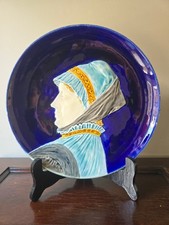 Assiette majolique SARREGUEMINES n° 1174 rare (fin XIXe) 24cm
