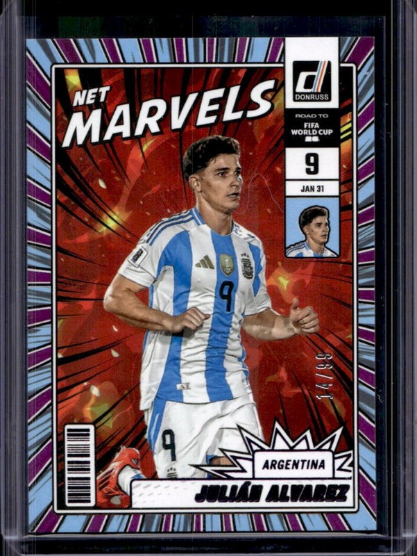 2025-26 Donruss Road to World Cup 26' Julian Alvarez Net Marvels Purple #/99