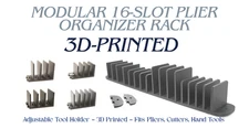 Modular 16-Slot Plier & Hand Tool Organizer Rack  3D Printed For Pliers, Cutters