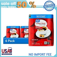  6 pack Great Value Classic Roast Medium Ground Coffee, 9.6 oz