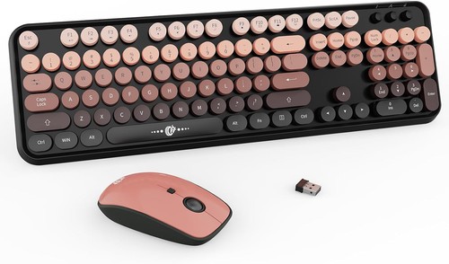 FD Wireless Keyboard and Mouse Combo - 2.4G Full-Sized Cute Colorful Mouse an... - Picture 1 of 7