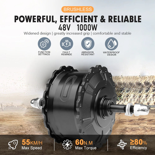 48V 1000W 4.0 Tyre Brushless Rear Hub Motor Wheel for Snow E-bike Conversion Kit - Picture 2 of 30