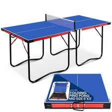 Serenelife 2pcs Foldable Table Tennis Table w/ Single Player Playback Mode
