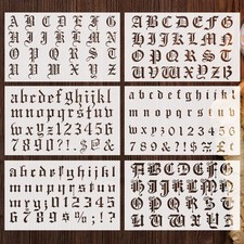 8 Pieces Lettering Stencils Calligraphy Letter Stencils Gothic Font Stencil Temp
