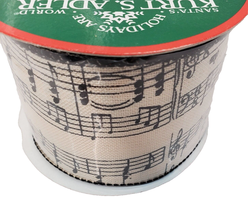 Kurt Adler Musical Notes Holiday Song Sheet Music Polyester Ribbon 2.5" Wide NEW - Picture 3 of 24
